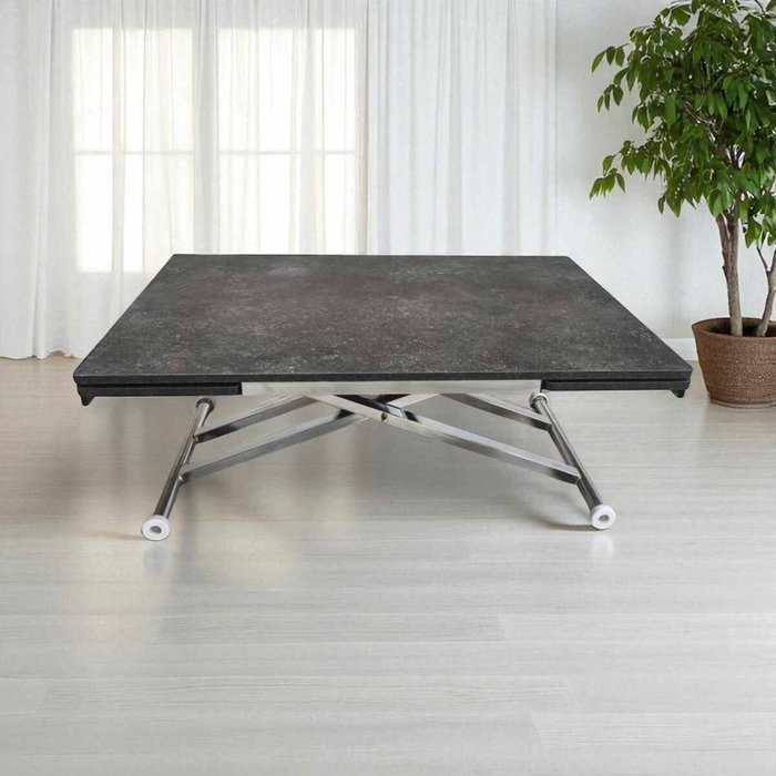 Hanah Home Mesa de Comedor Extensible Yan - Antracita, Cromo